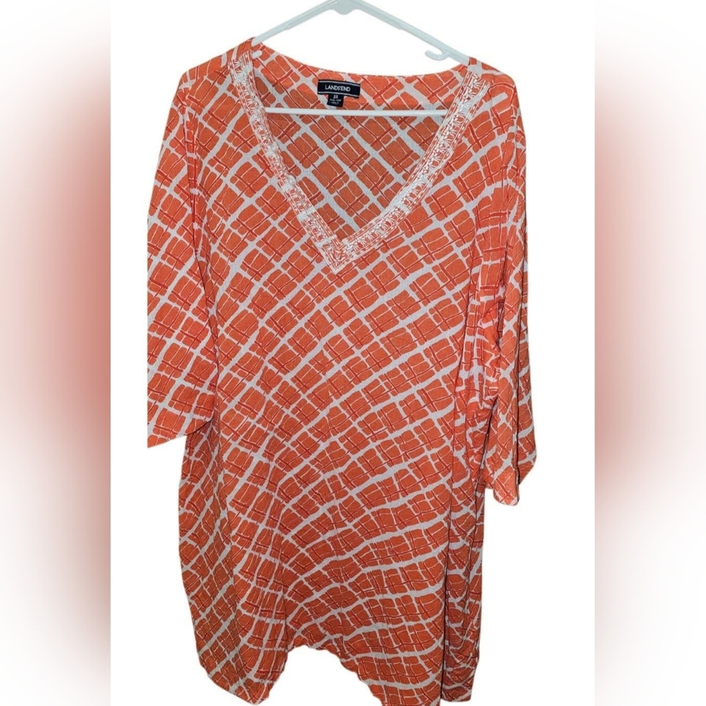 Land's End 3X Women's Plus Size Blouse Shirt Top